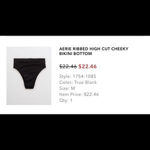 Aeri ribbed high cut cheeky bikini bottom